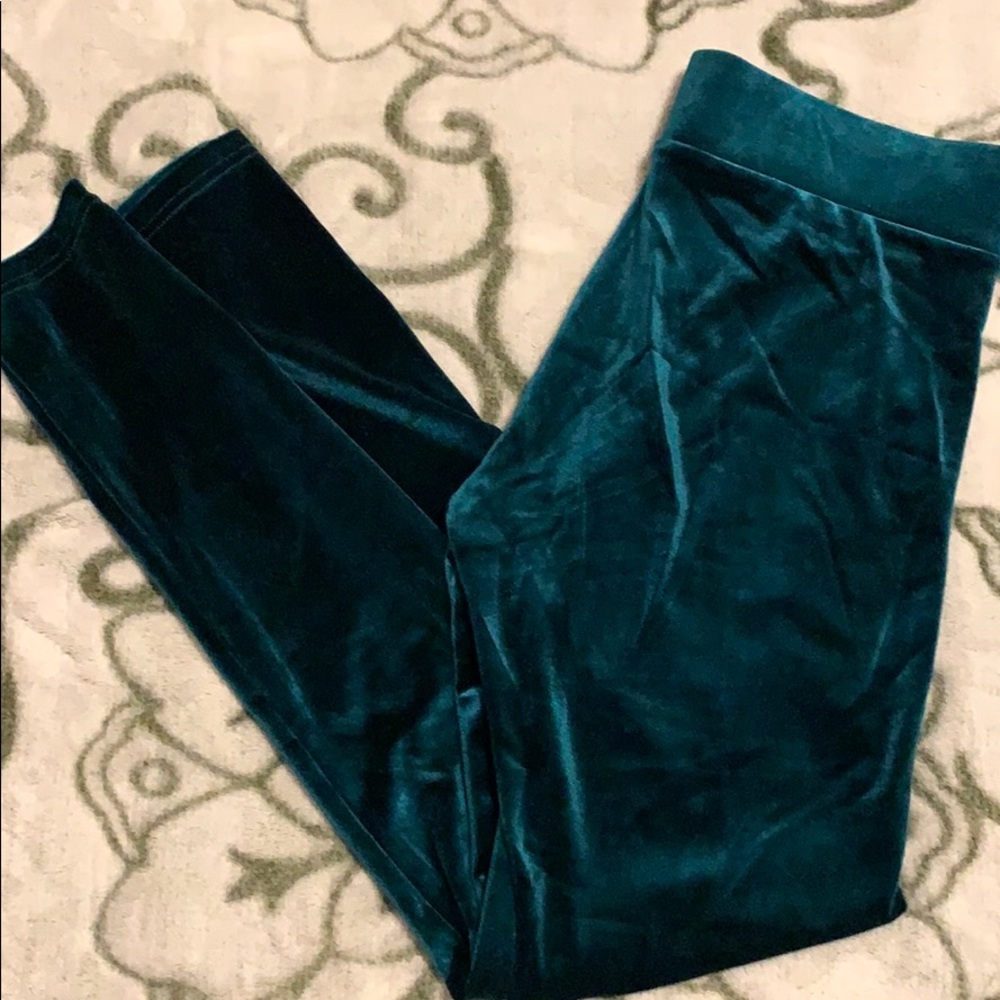 Malachite Green velvet legging